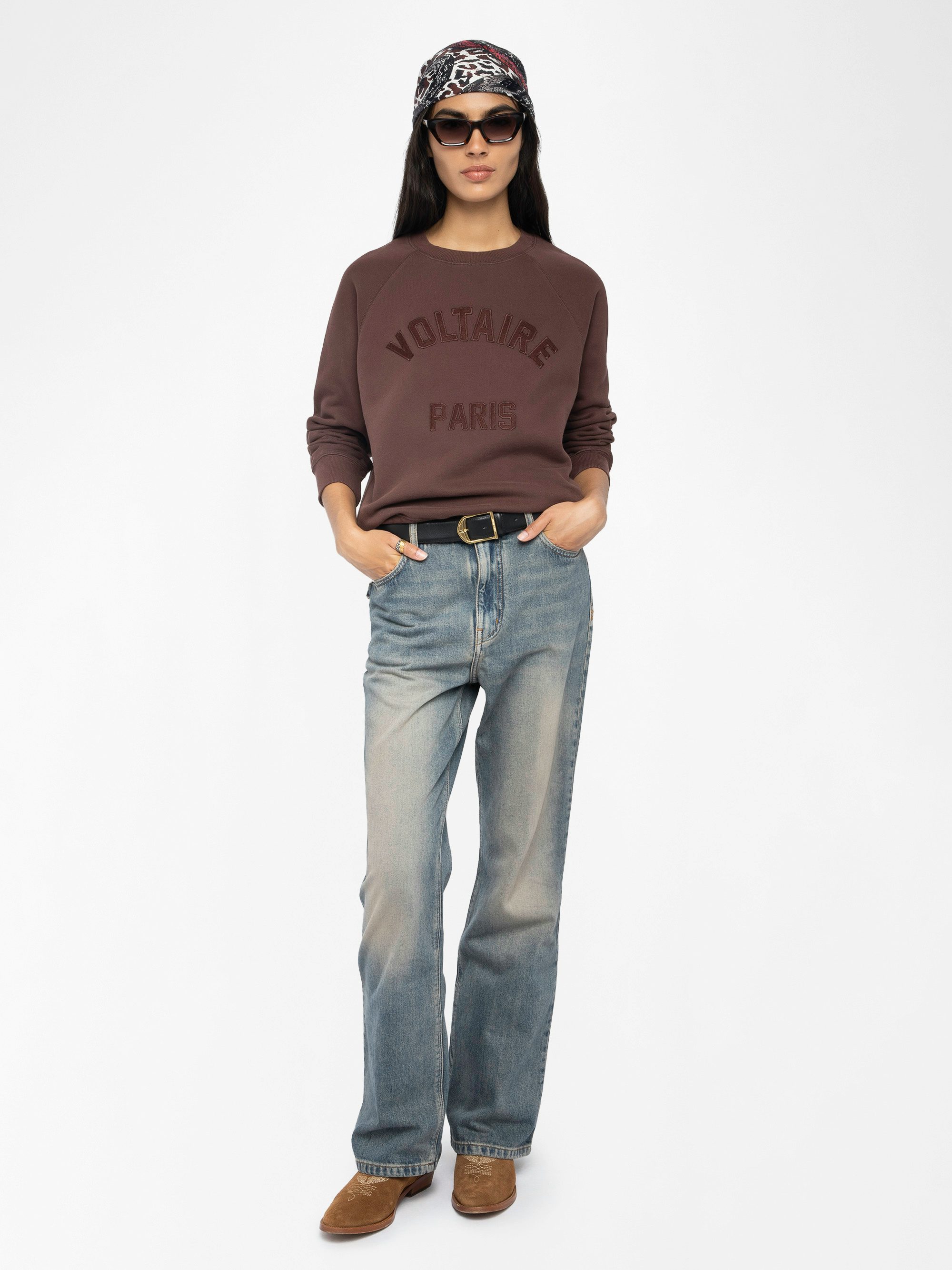 Upper Sweatshirt - Sweatshirt with long sleeves and wording patch on front.